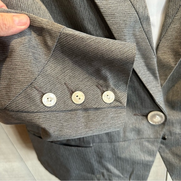 VINTAGE GREY GIORGIO SANT’ANGELO WOMENS BLAZER‎ W MOTHER OF PEARL BUTTONS Sz 18 - Picture 4 of 8